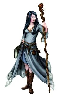 Female Elf Arcanist Spell Book Warlock Wizard Staff - Pathfi