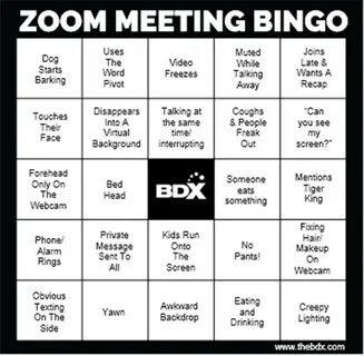 Zoom Meeting Bingo