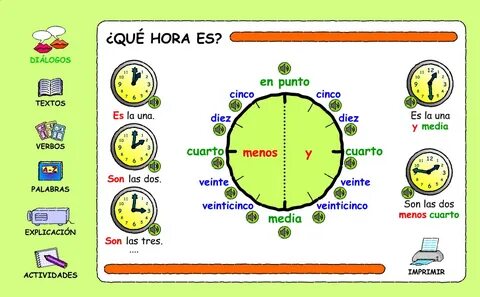 Интерактивные занятия, тема - Qué hora es?