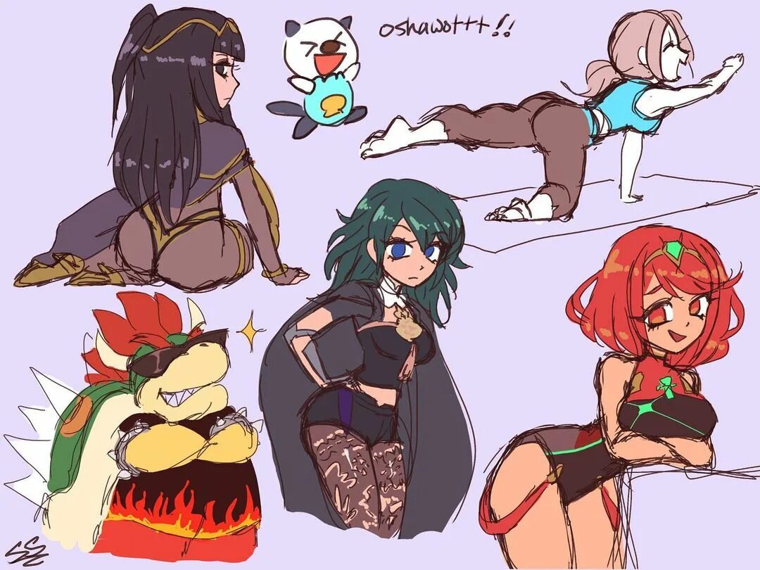 Nintendo waifus =w= now that it’s summer I can work on some big pieces *#ni...