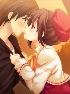 Download 1536x2048 Anime Couple, Romance, Sunset Wallpapers 