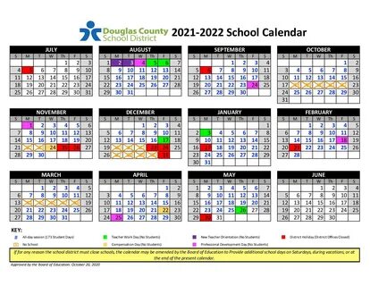 Douglas County Colorado School Calendar 2020 2021 Printable 