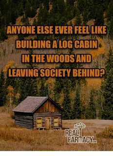 ANYONE ELSE EVER FEEL LIKE BUILDING ALOG CABIN IN THE WOODS 