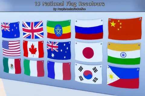 Mod The Sims - 15 National Flags Sims 4, National flag, Sims