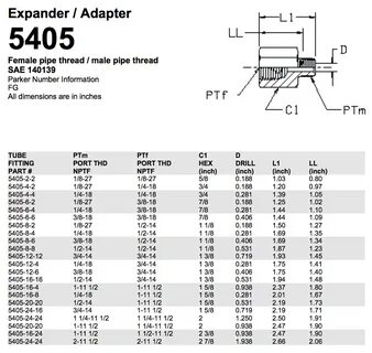 5405 Female pipe thread / male pipe thread SAE 140139 connec