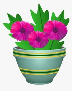 Purple Flower Pot Clip Arts - Flower In Pot Clipart Png, Tra