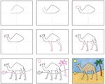 Easy How to Draw a Camel Tutorial and Camel Coloring Page - 