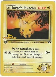 Lt. Surge's Pikachu - Gym Challenge #84 Pokemon Card