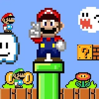How To Draw Pixel Mario Characters - Drawing Easy