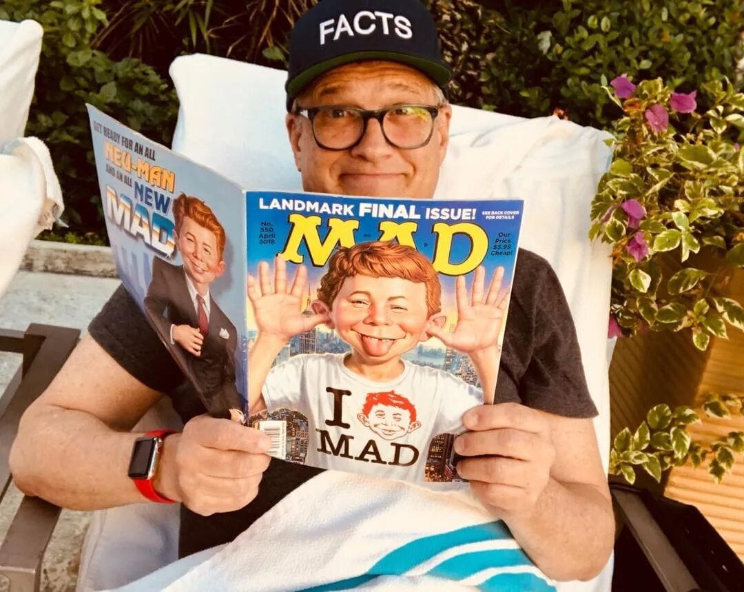 Drew Carey on Instagram: "Great hotel pool reading @mad.magazine"...
