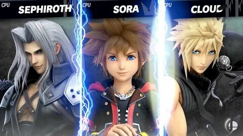 Super Smash Bros Ultimate - Sephiroth vs Sora vs Cloud - You