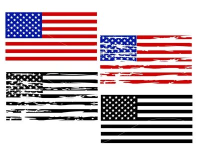 Monogram Distressed Flag Svg - Layered SVG Cut File - Free F