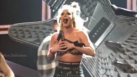 Britney Spears Suffers Wardrobe Malfunction On Stage In Vegas.