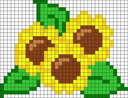 Sunflowers Perler Bead Pattern Bead Sprites Misc Fuse Bead P