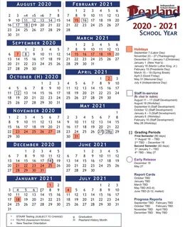 Pearland Isd Calendar 2021 2021 Calendar Template 2022