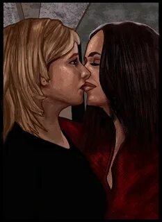 Buffy and Faith Kiss by HeroforPain on deviantART Buffy, Sar