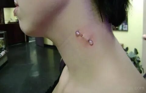 Vampire Bites Piercing With Transparent Barbell