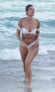 Julieanna Goddard in a White Bikini on the Beach in Miami 11