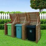 Morcott triple wheelie bin storage unit Trash can storage ou