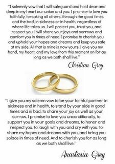 Christian and Ana's wedding vows - Fifty Shades Trilogy Phot
