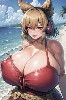 toyosatomimi no miko, touhou, 1girls, ai generated, beach, blush, blushing 