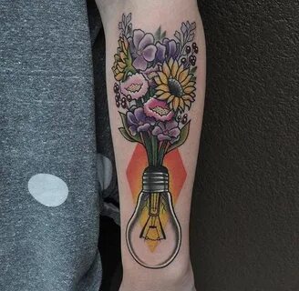 Pin by Emma Crogie on tattoos Lightbulb tattoo, Forearm tatt