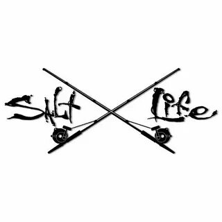 Salt Life Trolling Rods Medium Sticker - Black Salt life sti