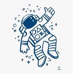 Transparent Floating Astronaut Clipart - Astronaut Drawing ,