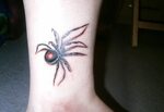 Black Widow Tattoo On Ankle By Channahc
