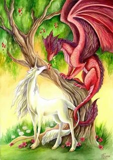 Unicorn and dragon Unicorn fantasy, Dragon pictures, Fantasy