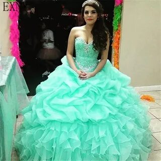 2019 Ball Gown Girl Quinceanera Dresses Organza With Beaded 