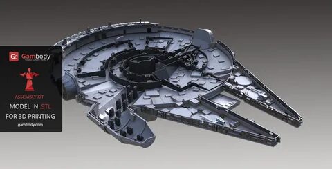 Star Wars Millennium Falcon 3D Print Model Assembly Kit on B