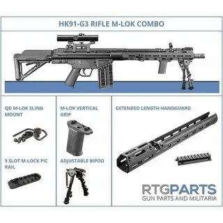 G3 HK91 PTR Rifle M-Lok Handguard Combo, Aim Sports MMH94, A