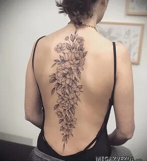 Татуировки цветы на спине (58 фото)