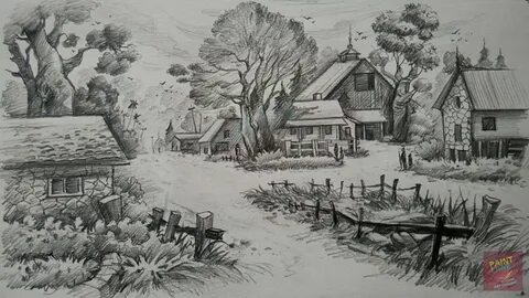 A Landscape With Pencil Pencil Art Paintlane Easy Drawings -