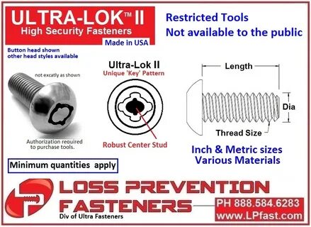 Ultra-Lok II - Loss Prevention Fasteners