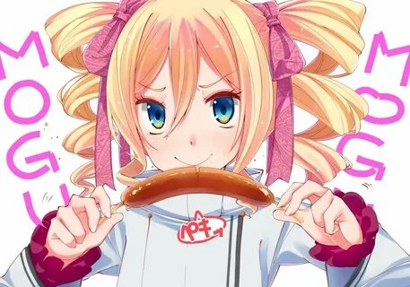 1girl bending blonde_hair blue_eyes corndog dairenji_suzuka 