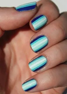 Vertical blue ombre stripes nails Striped nails, Colorful na