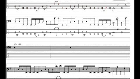 Larry Graham Pow Riff Part Practice Bass Tab slowly ～ faster