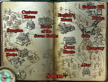 Midnight Mysteries 2 Walkthrough: Map of Salem and Plymouth