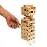 54 wooden blocks jenga blockbuster stacking board game Sale 