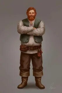 Man Dwarf RPG NPC Peasant Dungeons and dragons characters, C