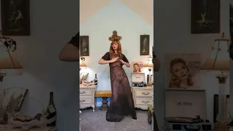 Dainty rascal dancing in sexy sheer vintage gown watch onlin