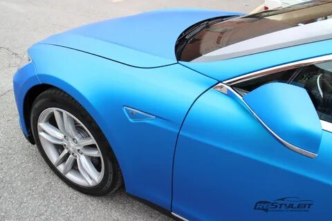 Matte Blue Aluminum Tesla Model S - Vehicle Customization Sh