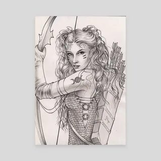 Goddess Artemis, an art canvas by Liisa Berezkin