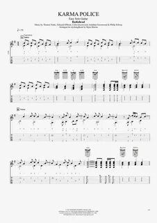 Karma Police by Radiohead - Easy Solo Guitar Guitar Pro Tab 