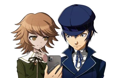 Chihiro and Naoto looking at their phone to see dumb takes C