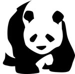 Black and white graphic of panda free image download