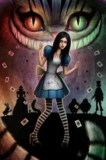 Cheshire Always Beckons Alice in wonderland artwork, Dark al