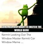 SOMEMENJUSTWANT TO WATCH THE WORLD BURN Kermit Looking Out t